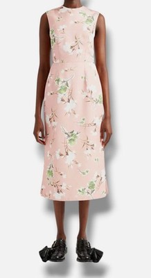 Erdem Women's Pink Floral-Print Midi Dress Size 10 | eBay