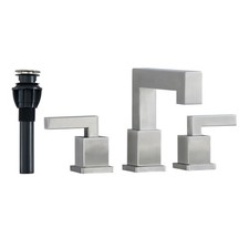 8" Brushed Nickel Widespread Bathroom Faucet with Pop-Up Drain Hose