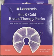 LANSINOHCOLD HOT BREAST THERAPY PACKS- 2 REUSEABLE PACKS w/COVERS
