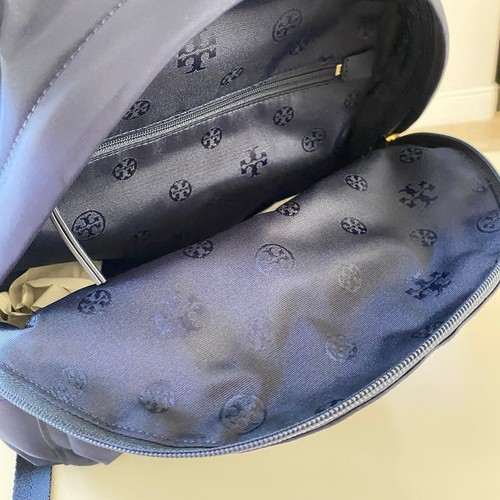 Tory Burch Ella Nylon Backpack Bag In Tory Navy 88368 - Picture 7 of 8