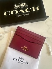 NWT COACH ID Card Case Wallet In Soft Refined Pink Calf Leather  Gold CAA88