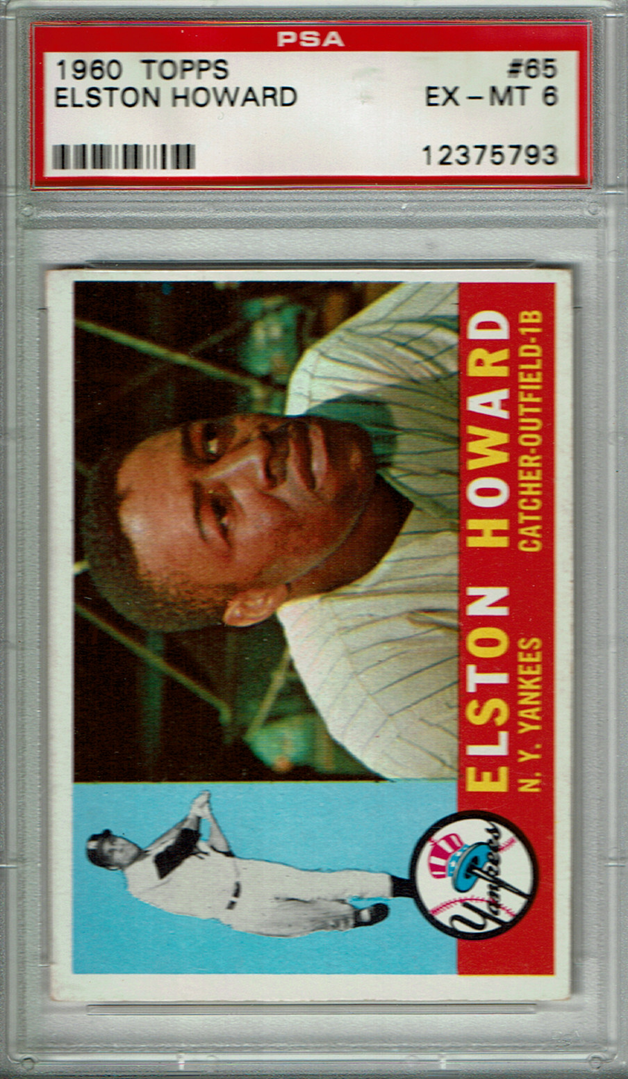 1960 Topps PSA Graded New York Yankees Elston Howard #65 EX-MT 6