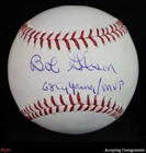 Bob Gibson Signed Inscribed "68 CyYoung/MVP" Rawlings OMLB Baseball AUTO JSA COA