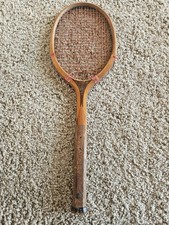 Rare Antique B.H. Dyas Co. Wood Tennis Racket L.A.