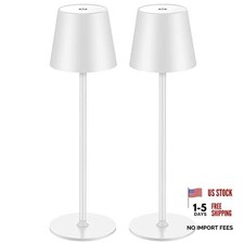 2Pack Cordless Table Lamp LED Desk Lamp,5000mAh Rechargeable Touch 2pWhite