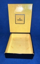 Fendi Empty Yellow & Box With Lid 5.75” X 4.5” X 1.5” GIft Storage Authentic.