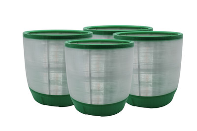 4 Pack Small Clear Plant Pots Fast Draining/Drying Indoor Planters Green Base