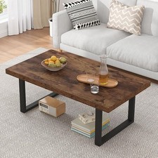 Rustic Coffee Table Wood & Metal | 39” Industrial Centre Table Living Room