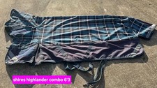 Shires Highlander Combo turnout rug, 6'3, lightweight, 2 tone blue plaid/tartan
