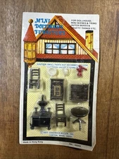 Dollhouse Miniature 1/4" Quarter Scale Kitchen Set Table Chairs Stove 1:48
