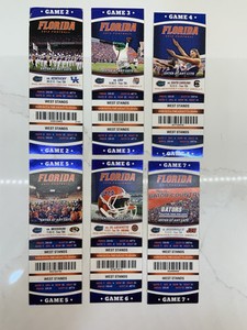 Florida Gators 2012 Tickets. Set Of 6 Games Including Kent LSU S Carolina