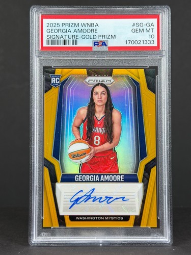 Georgia Amoore 2025 Panini Prizm WNBA RC GOLD /10 Rookie AUTO PSA 10 GEM MINT