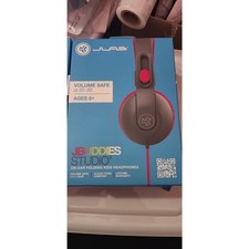 JLab JBuddies Studio2 Kids Bluetooth Headphones Pink Gray Foldable Volume Safe