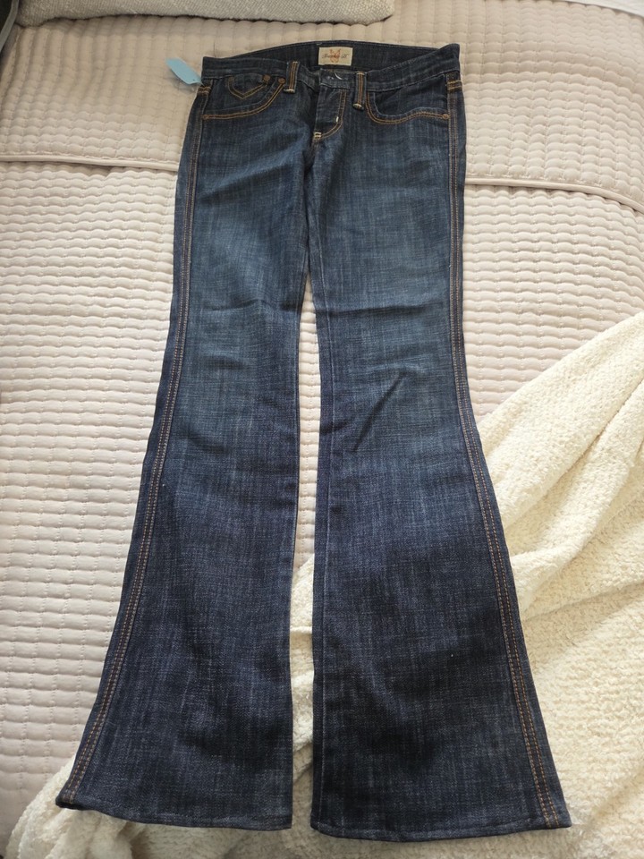 Frankie B Jeans Women Flared Low Rise Size 2 Petite