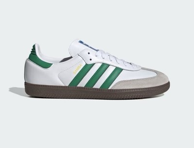 Adidas Samba OG Shoes Mens 12.5 White Green Gum IG1024 Lifestyle Street Sneakers