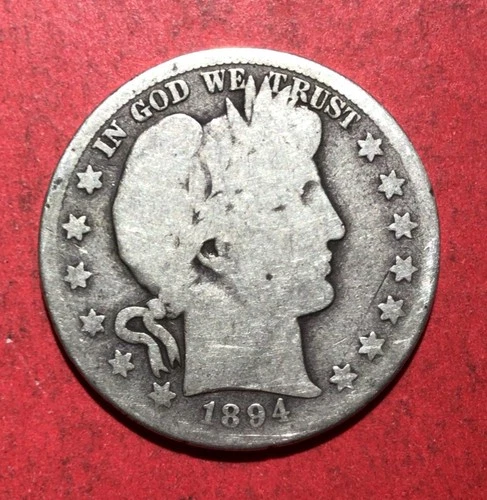 1894S US Barber SILVER Half Dollar "San Francisco" Mint! Old US Coin!