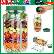 UK Salad Pod Container Mason Jar Side Open Leakproof Breakfast Fruit Storage Box