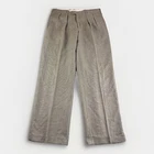 Harold Powell Silk Wool Blend Pants Mens 34x32 Beige Pleated Houndstooth Preppy