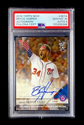 ⭐️2018 Topps Now Bryce Harper #467A Home Run Derby_/99🟥PSA-10_FRESHLY GRADED