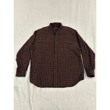 Eddie Bauer Mens Plaid Flannel Long Sleeve Button Up Shirt XL