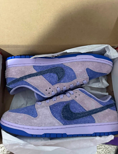 Nike Men’s Dunk Low Sneakers Purple/Blue Colorblock Lace-Up New w/ Box