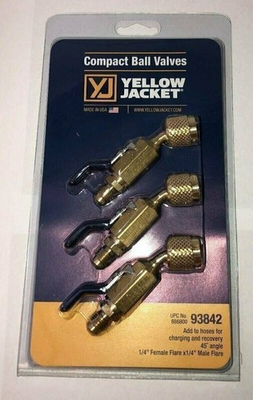 #ad #ad Yellow Jacket 93842 1 4quot; Compact Ball Valve 45° 3 Pack $90.71