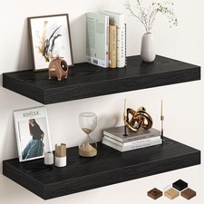 30Inch Floating Shelves for Wall, 12 Inch Deep 30"W x 12"D, 2Packs Black