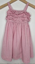 Ralph Lauren Girls 5 Pink Seersucker Dress Easter Spring Classic Preppy Cottage