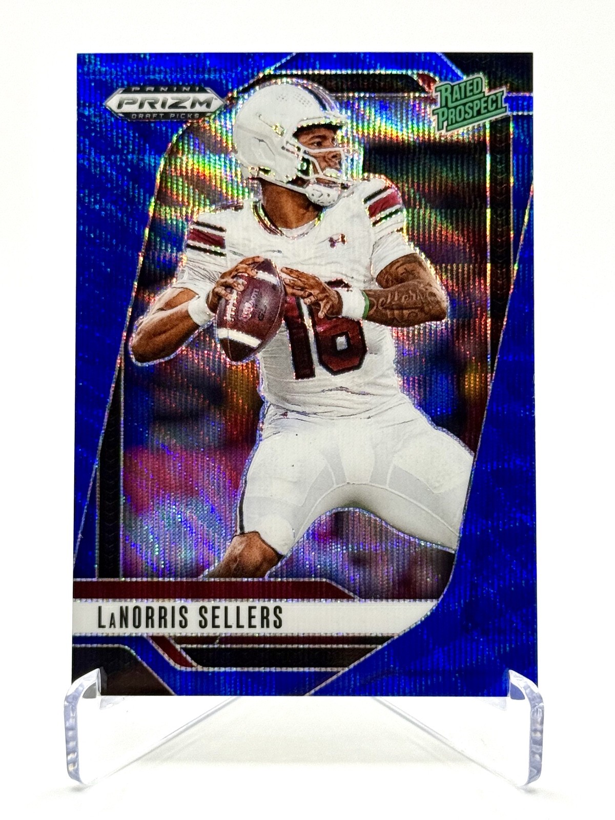 2025 Prizm Draft Picks LaNorris Sellers #165 Blue Wave Prizm /299 South Carolina