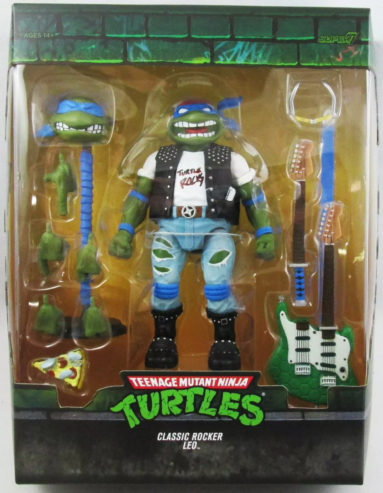 Cadeau Collectionneur TMNT Figurine Classic Rocker Leo Super7 Ultimates 18cm
