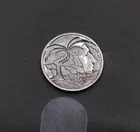 Hand Engraved Buffalo – Island Scene With Hidden Profile - Hobo Nickel Engraving