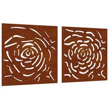 Garden Wall Decoration Art Decors 2 pcs Corten Steel Rose Design vidaXL
