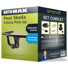Attelage col de cygne pour Skoda Felicia Pick-Up 96- avec Faisceau uni 7 broches