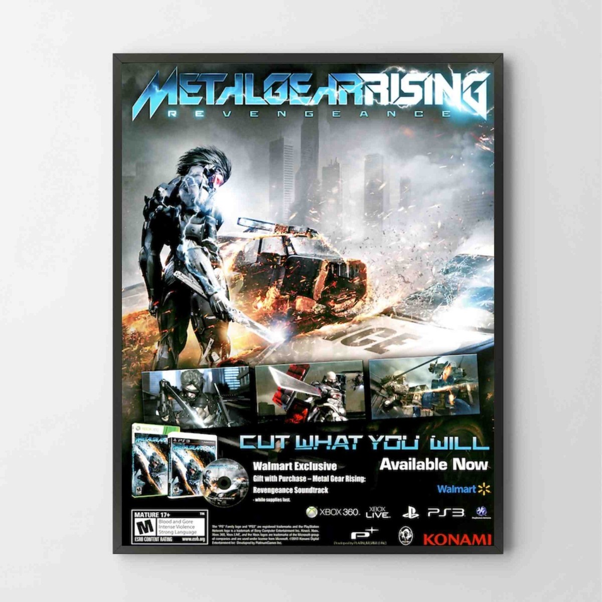 Poster Metal Gear Rising Revengeance PS3 XBOX 360 Glossy Unframed