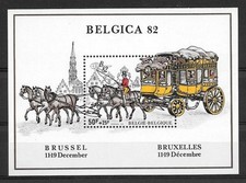 Belgium - Sheet - 1982 - COB BL59** - Scott B1021 - Belgica 82 Stagecoach - MNH