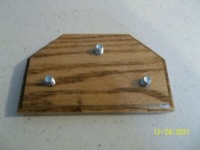 Stained Oak Beer Tap Handle Display Stand for 3 tap handles 4" X 6 1/2"