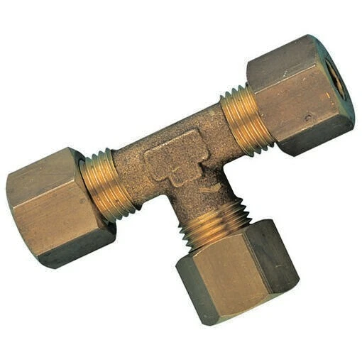 AIGNIP Imperial & Metric Tee Compression Connectors Pipe Joiners Brass Equal Tees