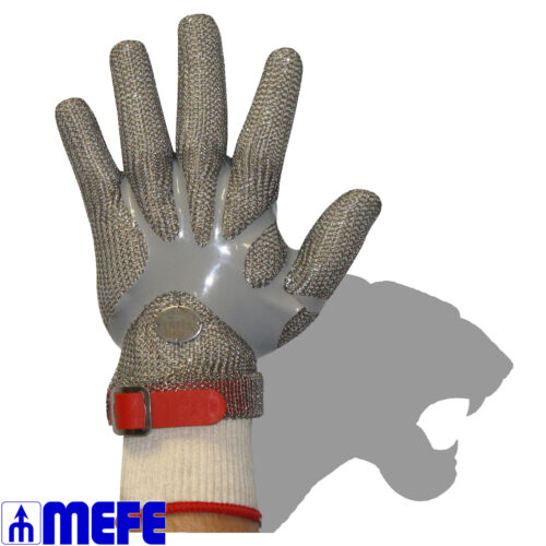 Stainless Steel Chain Mesh Glove - Full Hand, Polyethylene Strap (CAT 127P*) - Picture 1 of 10
