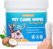 3-IN-1 PET FINGER WET WIPES FOR DOGS CATS FINGER TOWELS FOR EYE, EAR, DENTAL