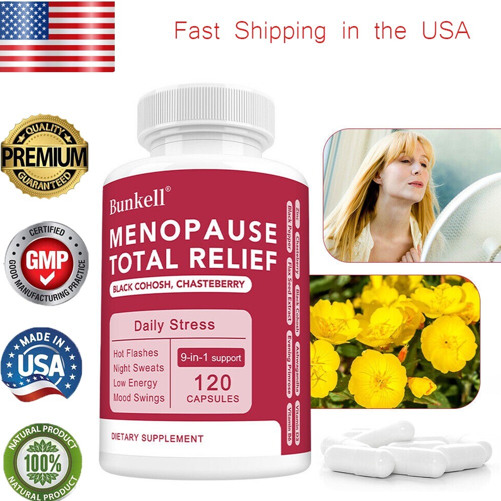 Menopause Total Relief with Black Cohosh, Chasteberry Capsule for Women's Health