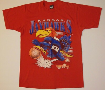 1980s 1990s Vintage T Shirt Made in USA Vintage Kansas Jayhawks 