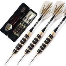 CUESOUL 20/23/26 Grams Steel Tip Darts - Black Coating Brass Barrels