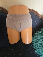Vintage Panty By Olga With Wide Lace Around The Waist Size 7 Color Light Grey...