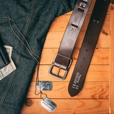 Belt for Men 5xl Big n Tall Brown Leather Single Buckle Studded Casual J9714