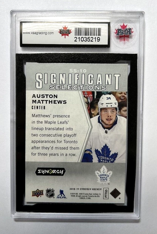 2018-19 Synergy Selections #SS10 Auston Matthews | KSA GRADED MINT 9.5 - Image 2 of 3