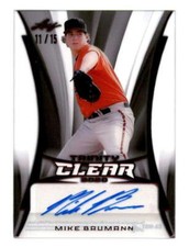 MIKE BAUMANN 2020 LEAF TRINITY CLEAR ROOKIE RED AUTOGRAPH AUTO #11/15 BF3103