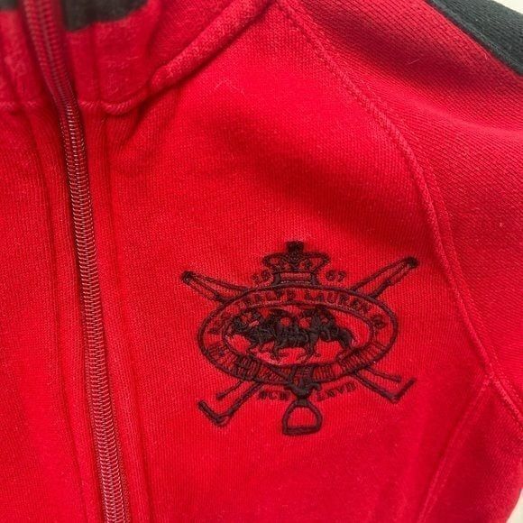 Felpa RALPH LAUREN SPORT vintage rossa full zip tripla cresta pony taglia XS