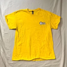 Lighting Bolts Tee Ball Coach T-shirt Men's Large Yellow Baseball Softball