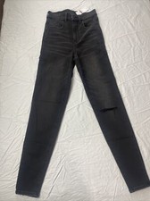 American Eagle Curvy Super Hi-Rise Jegging size 00 Washed Black No. 3936