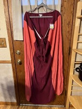 Nine West Maxi Dress Women's Size 3X Plus Halter Neck Red Color 